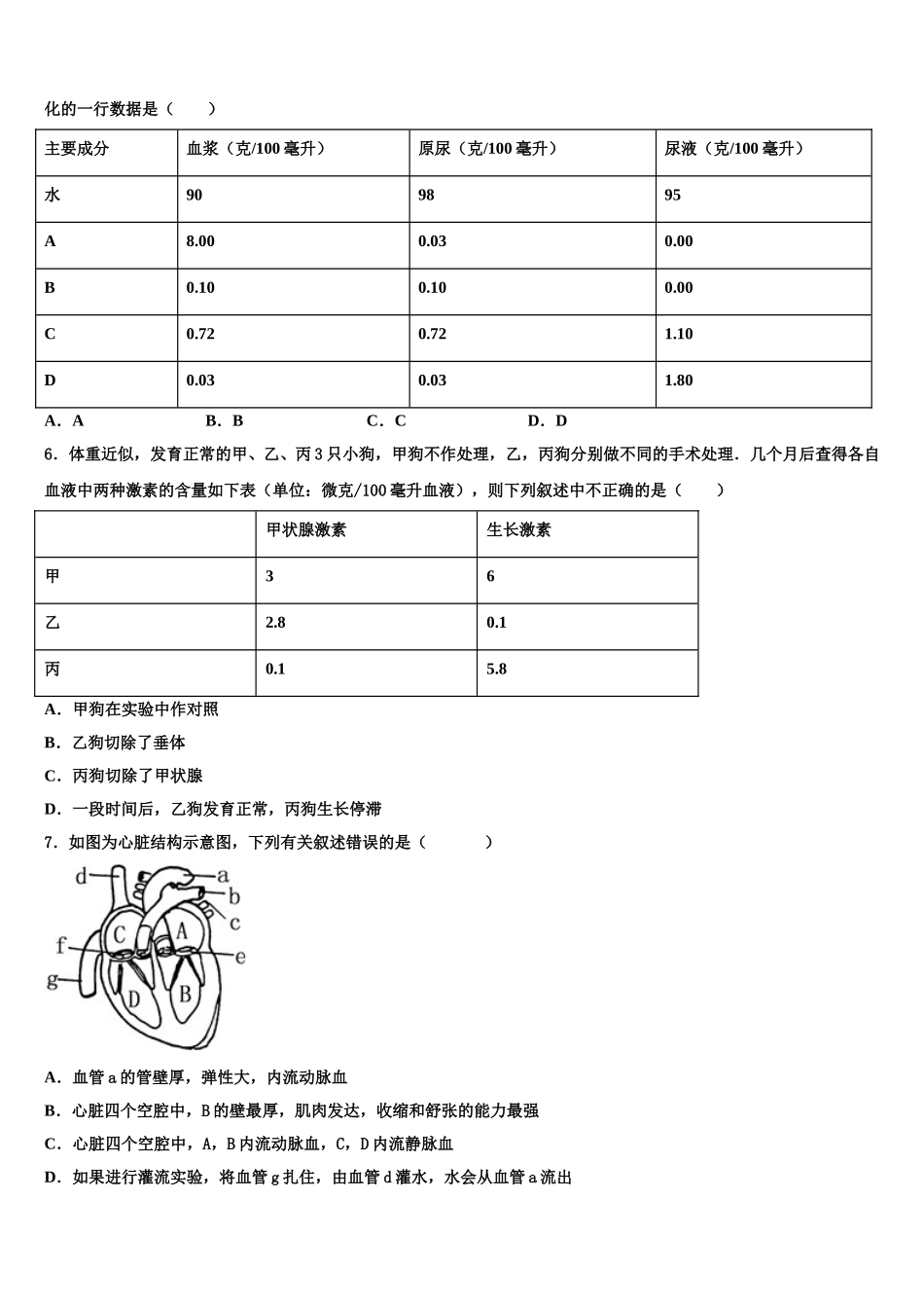 2025年内蒙古自治区呼和浩特市生物七年级第二学期期末经典试题含解析_第2页