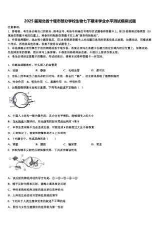 2025届湖北省十堰市部分学校生物七下期末学业水平测试模拟试题含解析