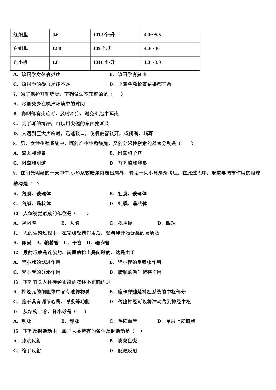 2025年广西北部湾中学等学校七年级生物第二学期期末经典模拟试题含解析_第2页