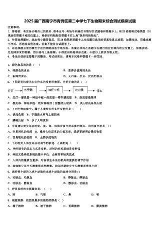 2025届广西南宁市青秀区第二中学七下生物期末综合测试模拟试题含解析