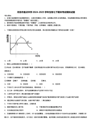 河池市重点中学2024-2025学年生物七下期末考试模拟试题含解析