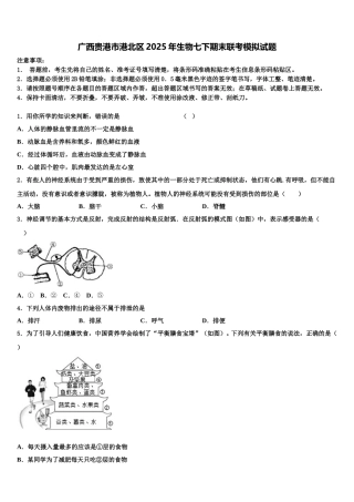 广西贵港市港北区2025年生物七下期末联考模拟试题含解析