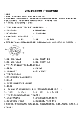 2025年柳州市生物七下期末联考试题含解析