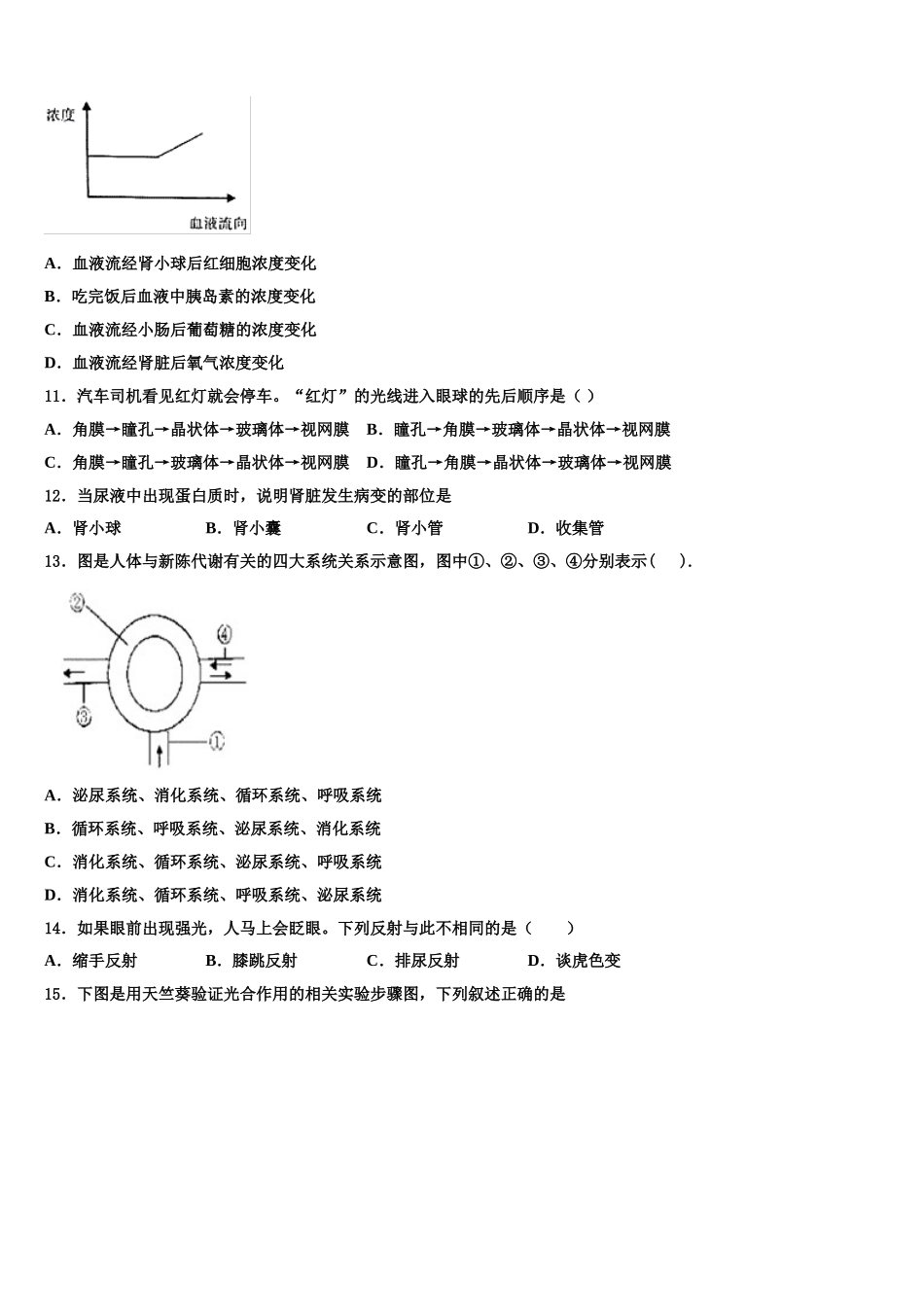 2025年广西省贵港市生物七年级第二学期期末学业质量监测试题含解析_第3页