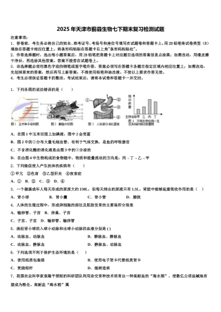 2025年天津市蓟县生物七下期末复习检测试题含解析