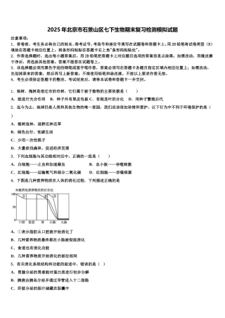 2025年北京市石景山区七下生物期末复习检测模拟试题含解析