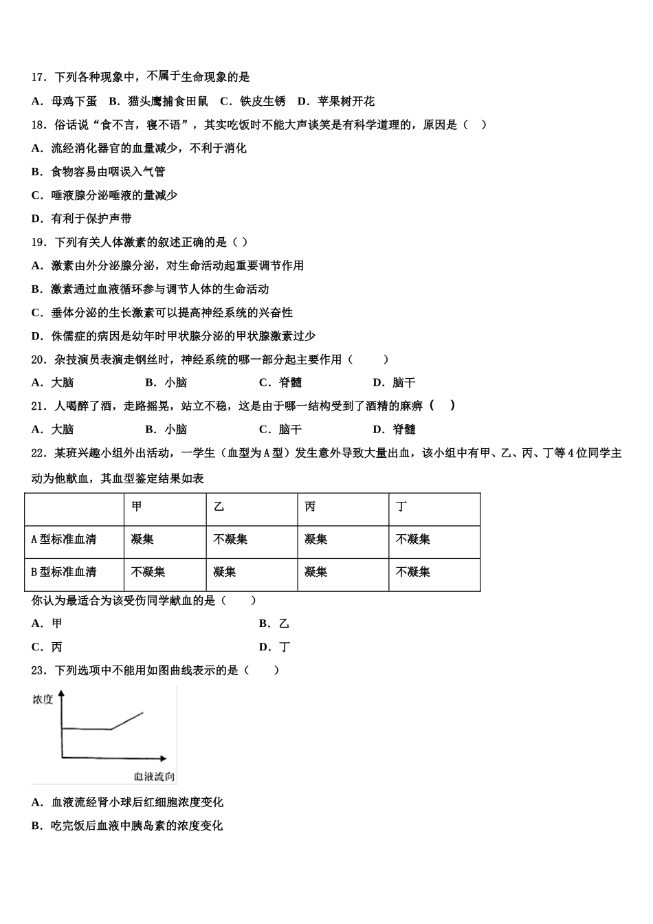 2025年北京市育才学校生物七下期末质量检测试题含解析_第3页