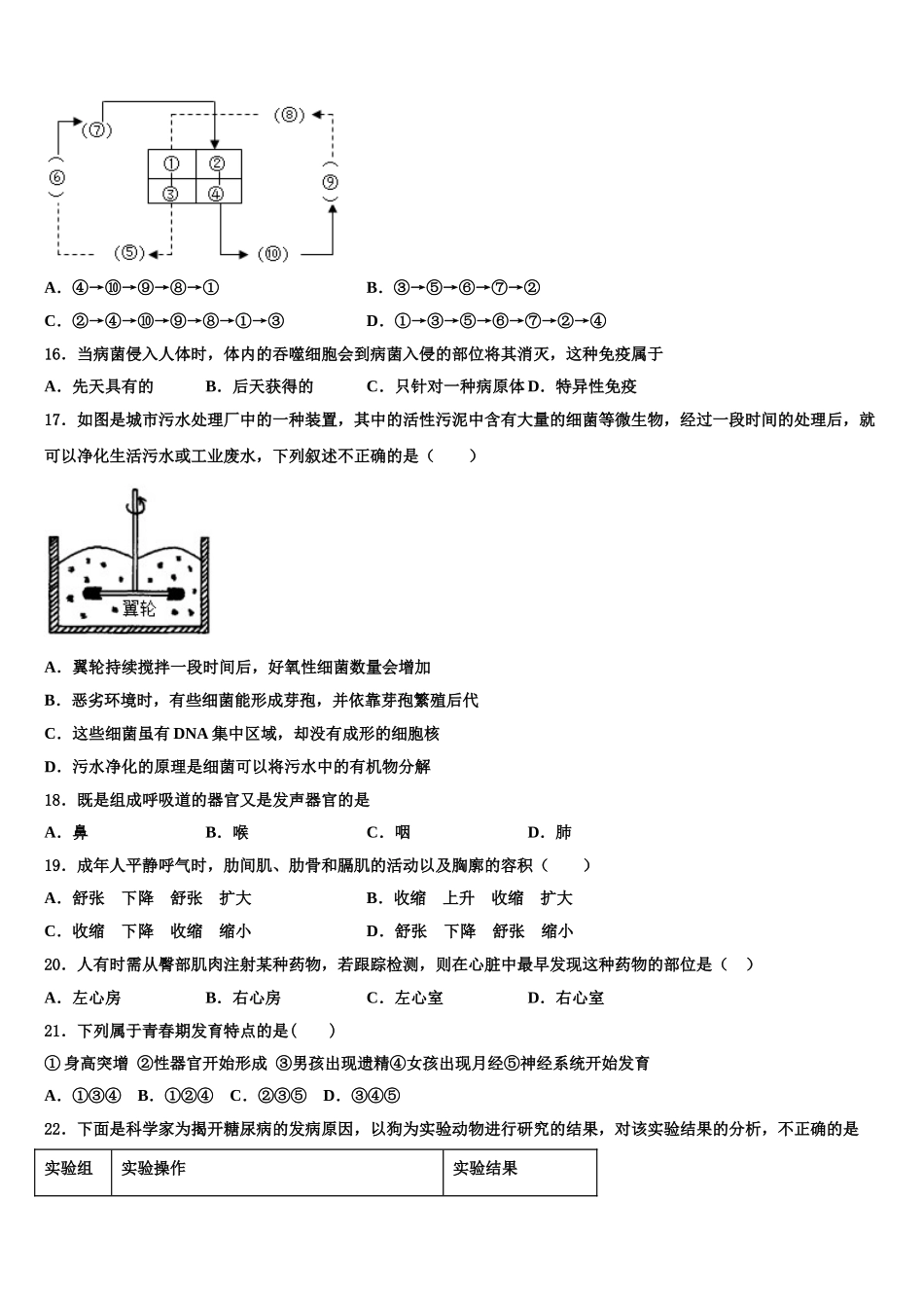 2024-2025学年北京市海淀区首师大附生物七下期末监测模拟试题含解析_第3页