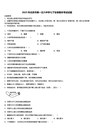 2025年北京市第一五六中学七下生物期末考试试题含解析
