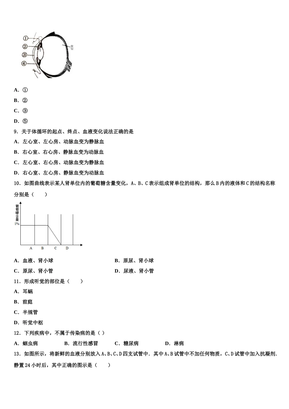2025年北京市北师大附中七年级生物第二学期期末考试试题含解析_第2页