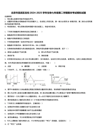 北京市宣武区名校2024-2025学年生物七年级第二学期期末考试模拟试题含解析