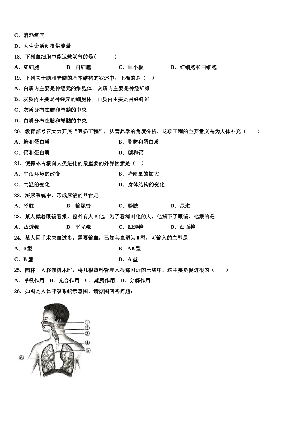 北京市北京市十一学校2025届七年级生物第二学期期末调研试题含解析_第3页