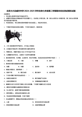 北京大兴北臧村中学2024-2025学年生物七年级第二学期期末综合测试模拟试题含解析