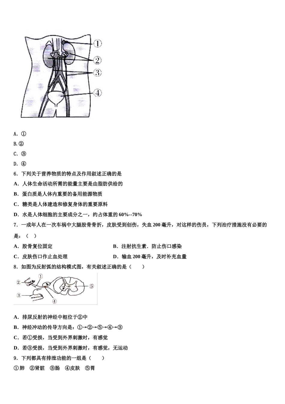 北京市北师大附中2024-2025学年七年级生物第二学期期末学业水平测试试题含解析_第2页
