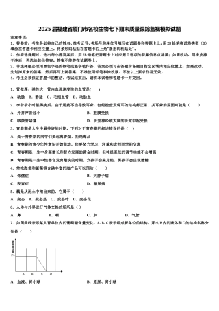 2025届福建省厦门市名校生物七下期末质量跟踪监视模拟试题含解析
