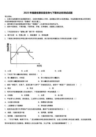 2025年福建省惠安县生物七下期末达标测试试题含解析