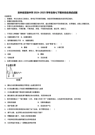 吉林省实验中学2024-2025学年生物七下期末综合测试试题含解析