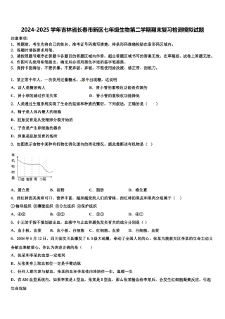 2024-2025学年吉林省长春市新区七年级生物第二学期期末复习检测模拟试题含解析