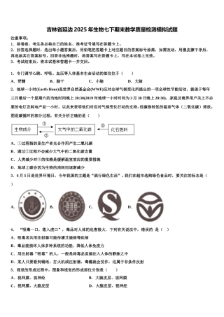 吉林省延边2025年生物七下期末教学质量检测模拟试题含解析