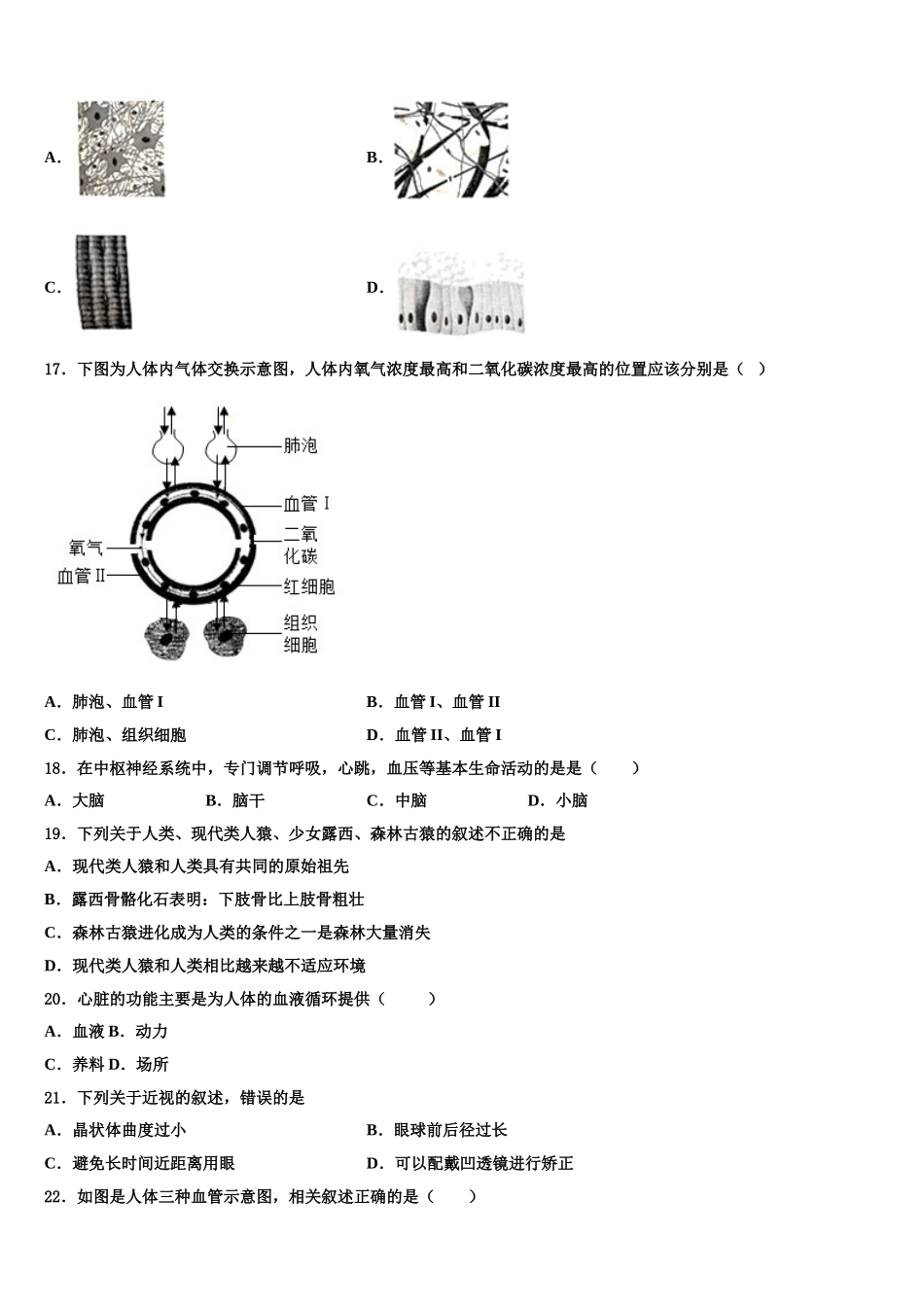 2025年吉林省长春市第一七一中学七年级生物第二学期期末复习检测试题含解析_第3页