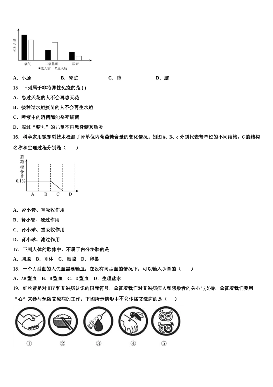 云南省昆明市黄冈实验学校2024-2025学年七年级生物第二学期期末学业水平测试模拟试题含解析_第3页