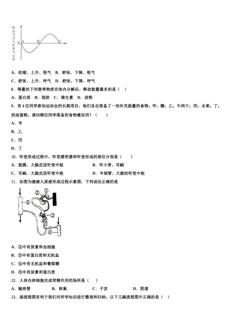 2024-2025学年山东省东平县实验中学七年级生物第二学期期末复习检测试题含解析_第2页