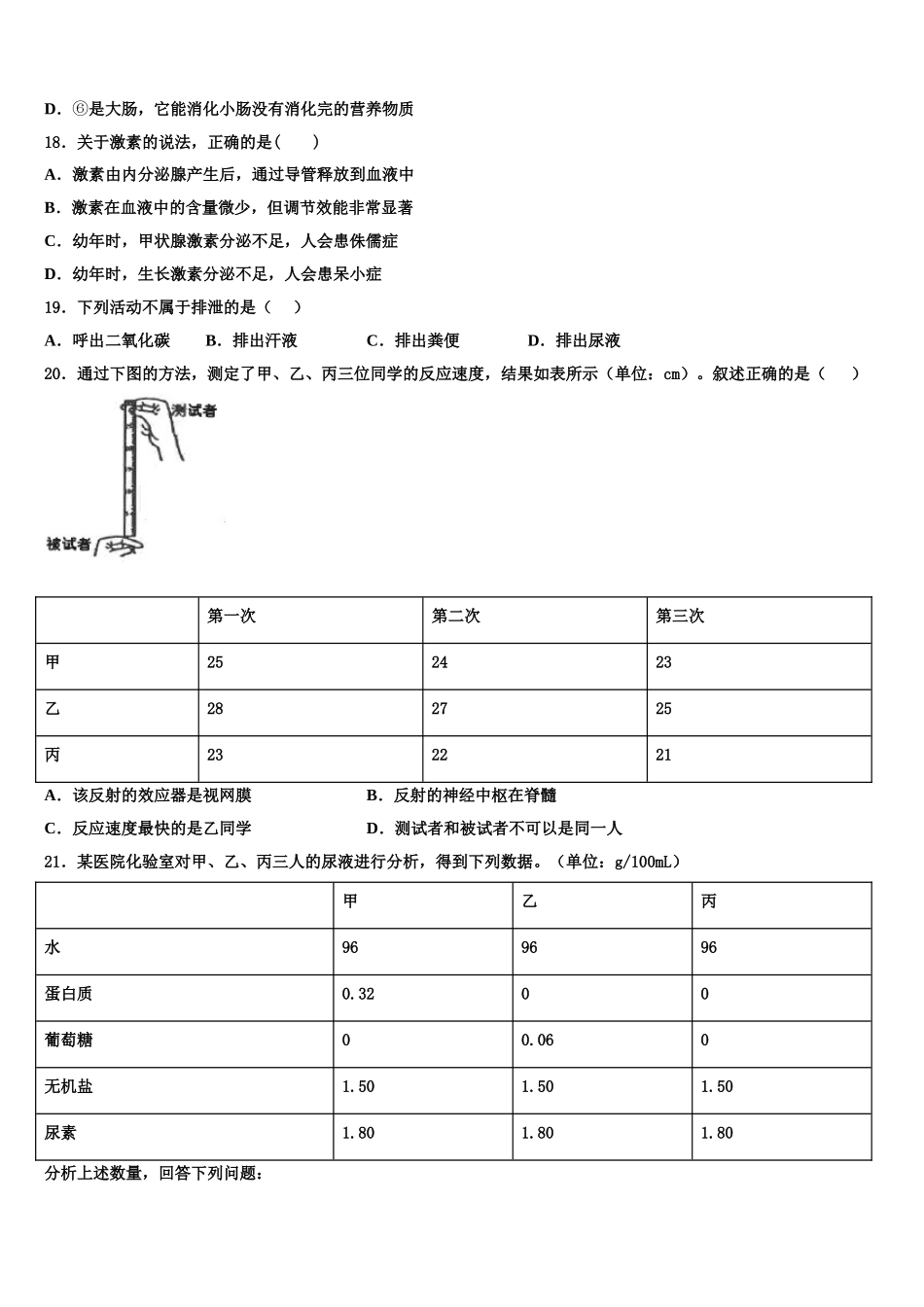2025届莱芜市重点中学生物七下期末考试试题含解析_第3页
