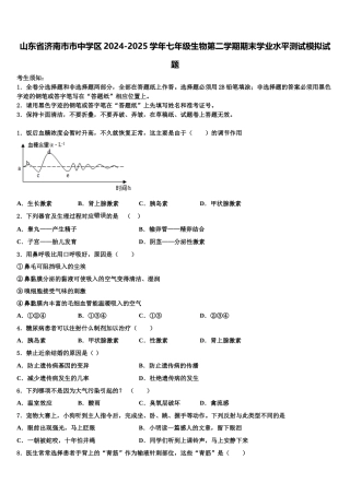 山东省济南市市中学区2024-2025学年七年级生物第二学期期末学业水平测试模拟试题含解析