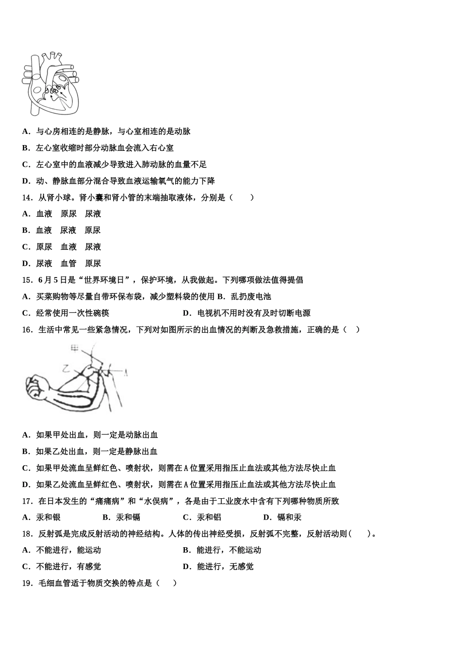 2024-2025学年湖南省邵阳市五四中学生物七下期末达标测试试题含解析_第3页
