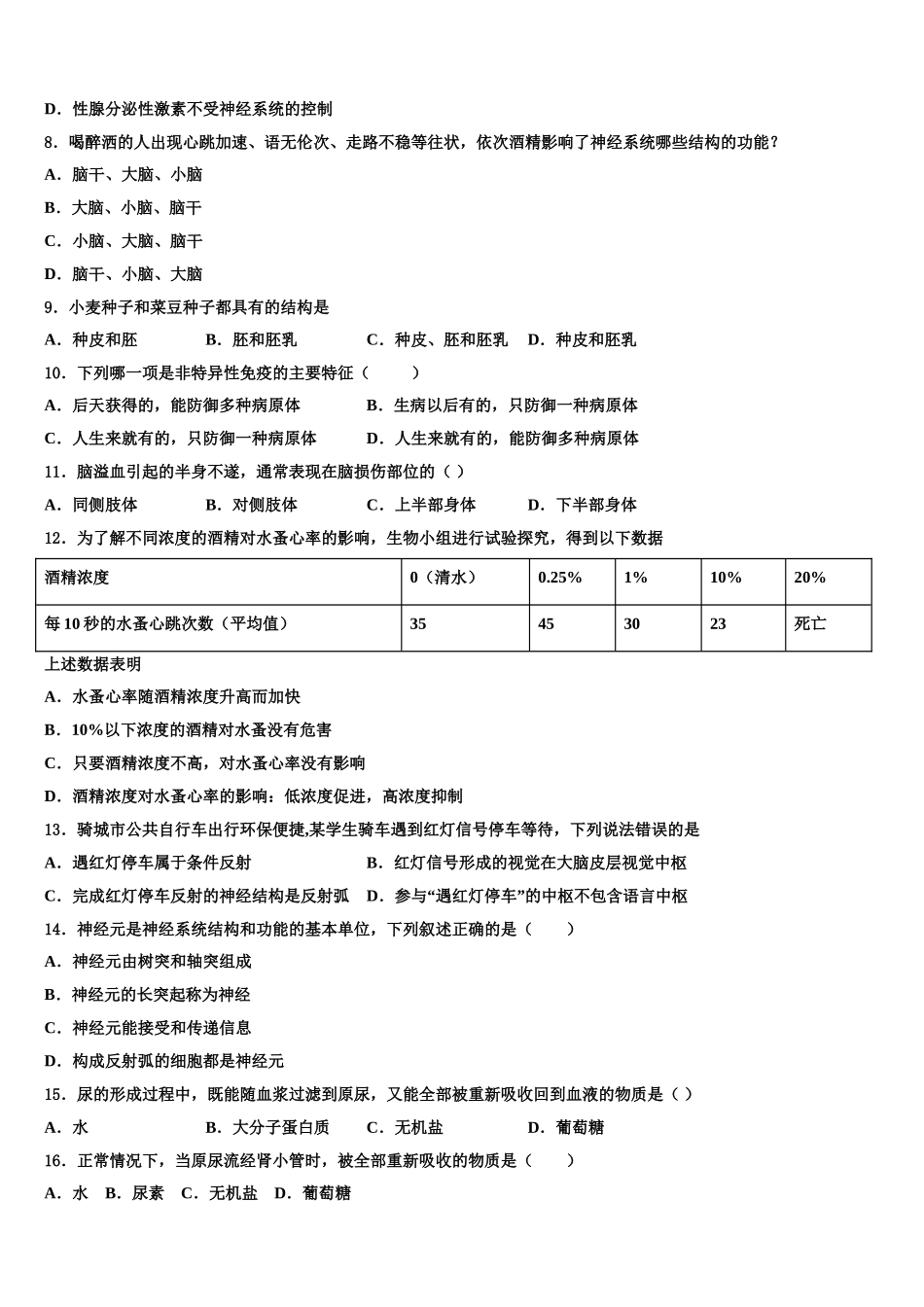 湖南省益阳市2024-2025学年生物七下期末联考试题含解析_第2页