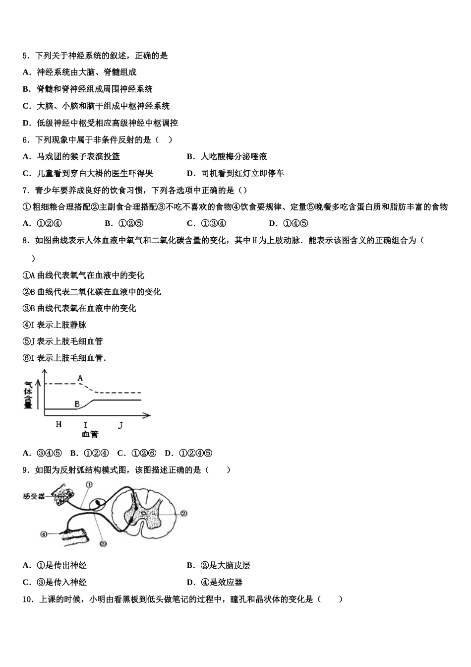 2025年湖南省长沙市师大附中教育集团七下生物期末复习检测试题含解析_第2页