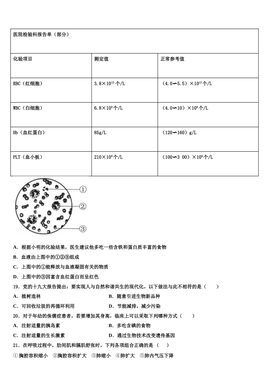 湖南省长沙市岳麓区2025年七下生物期末经典试题含解析_第3页
