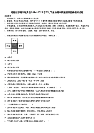 湖南省邵阳市城步县2024-2025学年七下生物期末质量跟踪监视模拟试题含解析