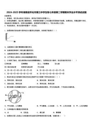 2024-2025学年湖南省怀化市第三中学生物七年级第二学期期末学业水平测试试题含解析