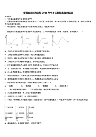 安徽省宣城市名校2025年七下生物期末监测试题含解析