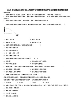 2025届安徽省合肥包河区五校联考七年级生物第二学期期末教学质量检测试题含解析