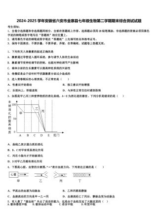 2024-2025学年安徽省六安市金寨县七年级生物第二学期期末综合测试试题含解析