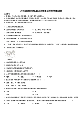 2025届合肥市蜀山区生物七下期末调研模拟试题含解析
