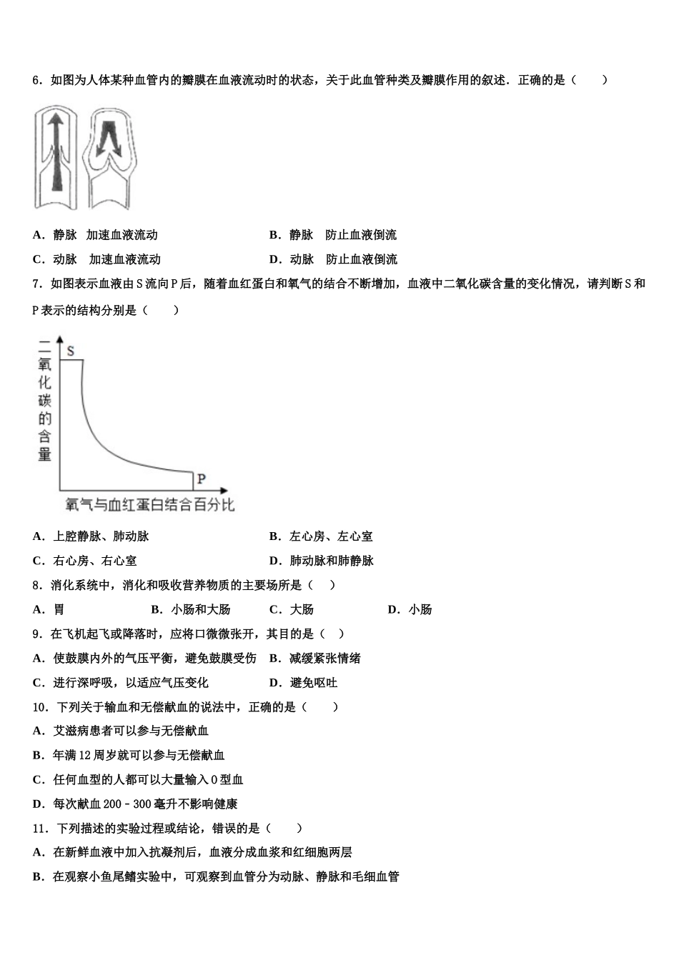 安徽省阜阳市名校2025届七年级生物第二学期期末考试试题含解析_第2页