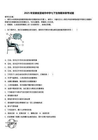 2025年安徽省宣城市中学七下生物期末联考试题含解析