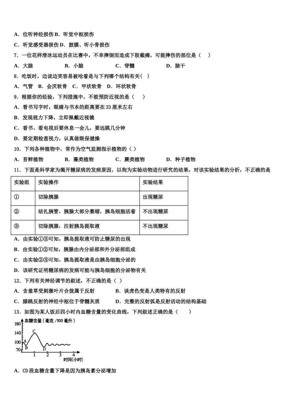 2025年安徽省蚌埠市禹会区生物七年级第二学期期末质量检测试题含解析_第2页