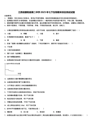 江西省鄱阳县第二中学2025年七下生物期末综合测试试题含解析