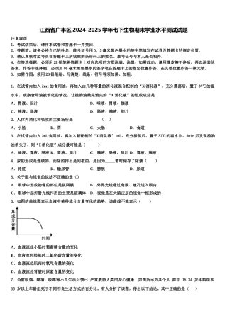 江西省广丰区2024-2025学年七下生物期末学业水平测试试题含解析