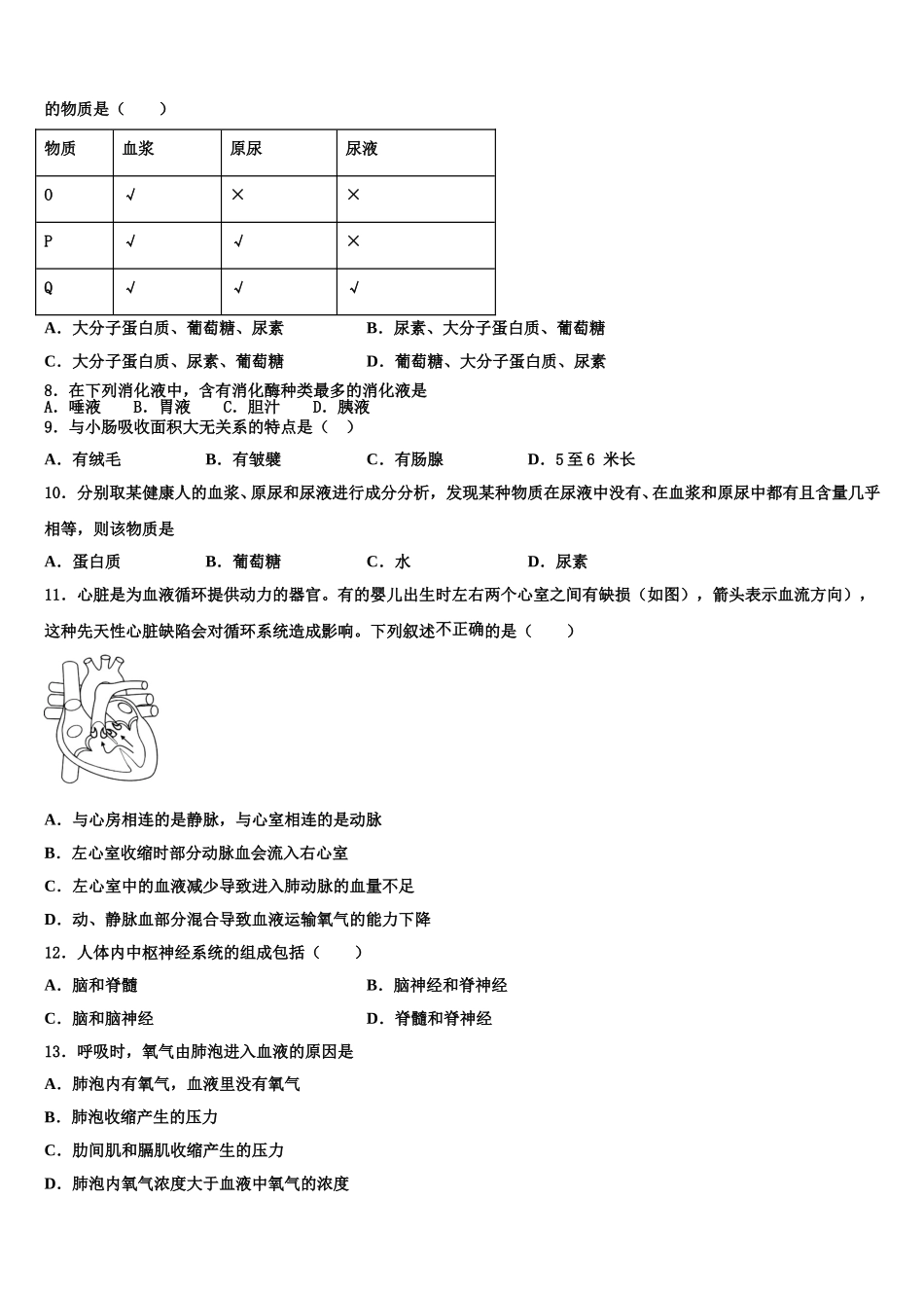 2025年江西省贵溪市七下生物期末考试试题含解析_第2页