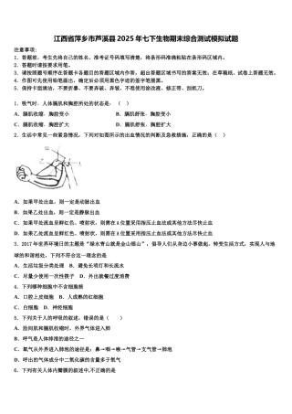 江西省萍乡市芦溪县2025年七下生物期末综合测试模拟试题含解析