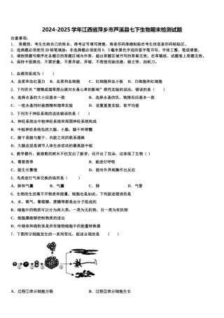 2024-2025学年江西省萍乡市芦溪县七下生物期末检测试题含解析