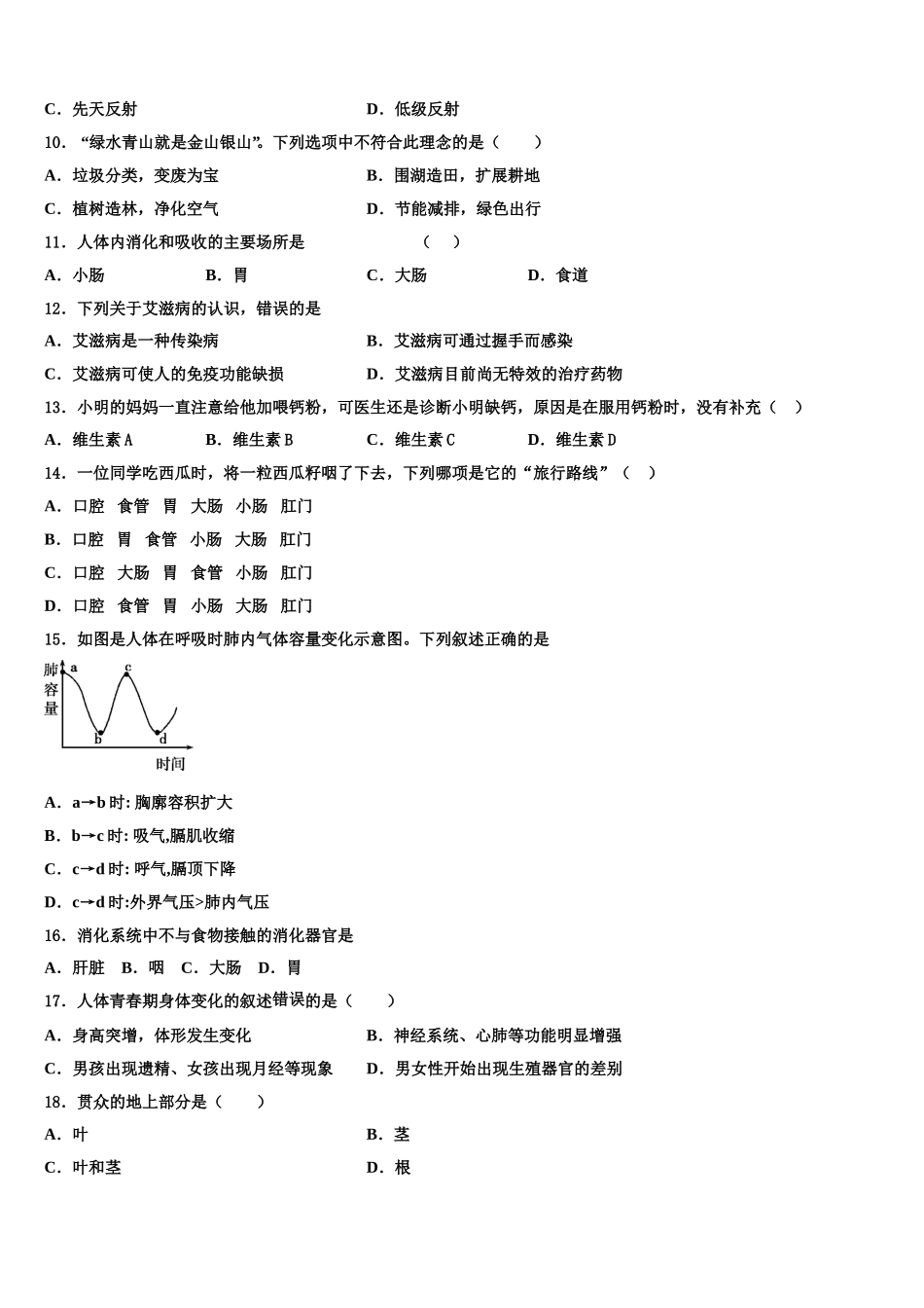 辽宁省台安县2024-2025学年生物七下期末考试试题含解析_第2页