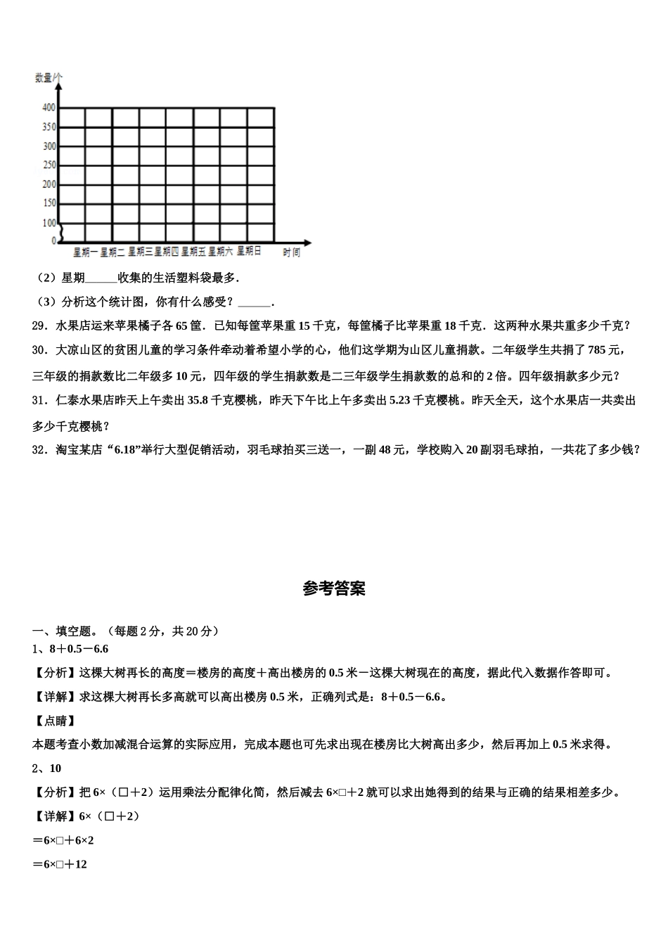 江苏省镇江市丹阳市2024-2025学年数学四年级第二学期期末达标测试试题含解析_第3页