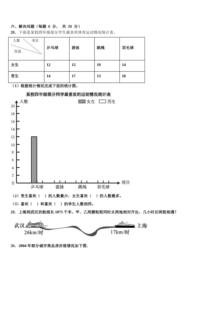 2025年徐州市鼓楼区四下数学期末学业水平测试试题含解析_第3页