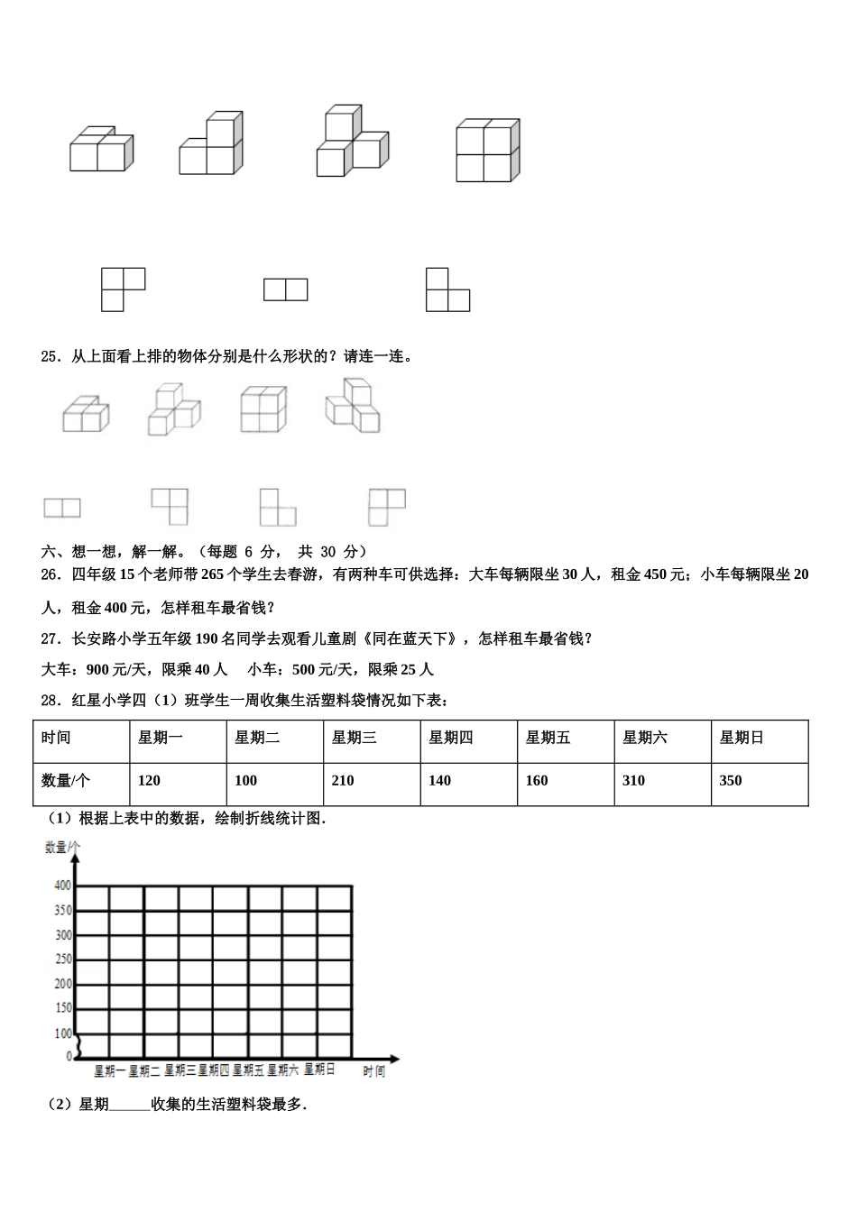 上海市黄浦区2025届四下数学期末质量检测模拟试题含解析_第3页